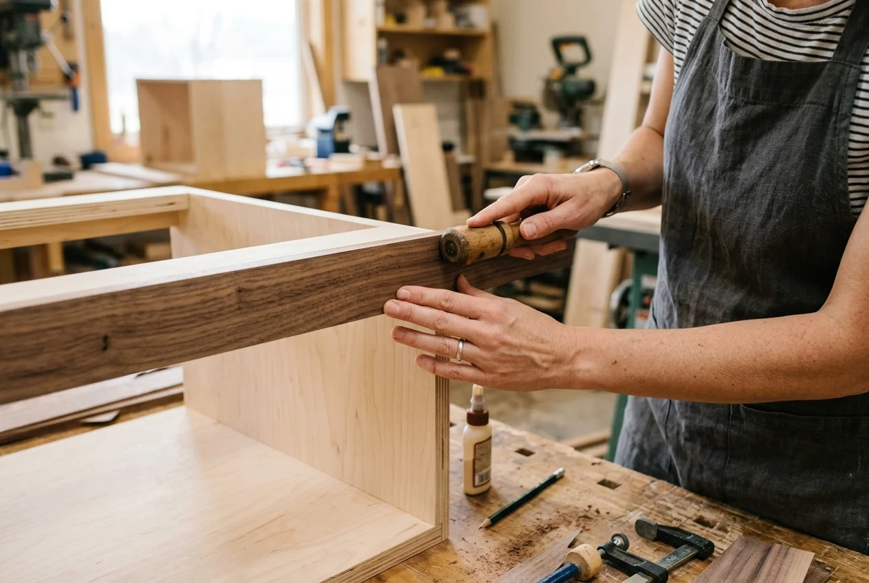 Kitchen Cabinet Refacing Veneer Installation Detail